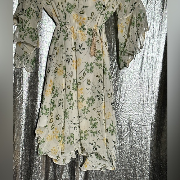 Women Floral Ruffle Sleeve Dress - Picture 5 of 11